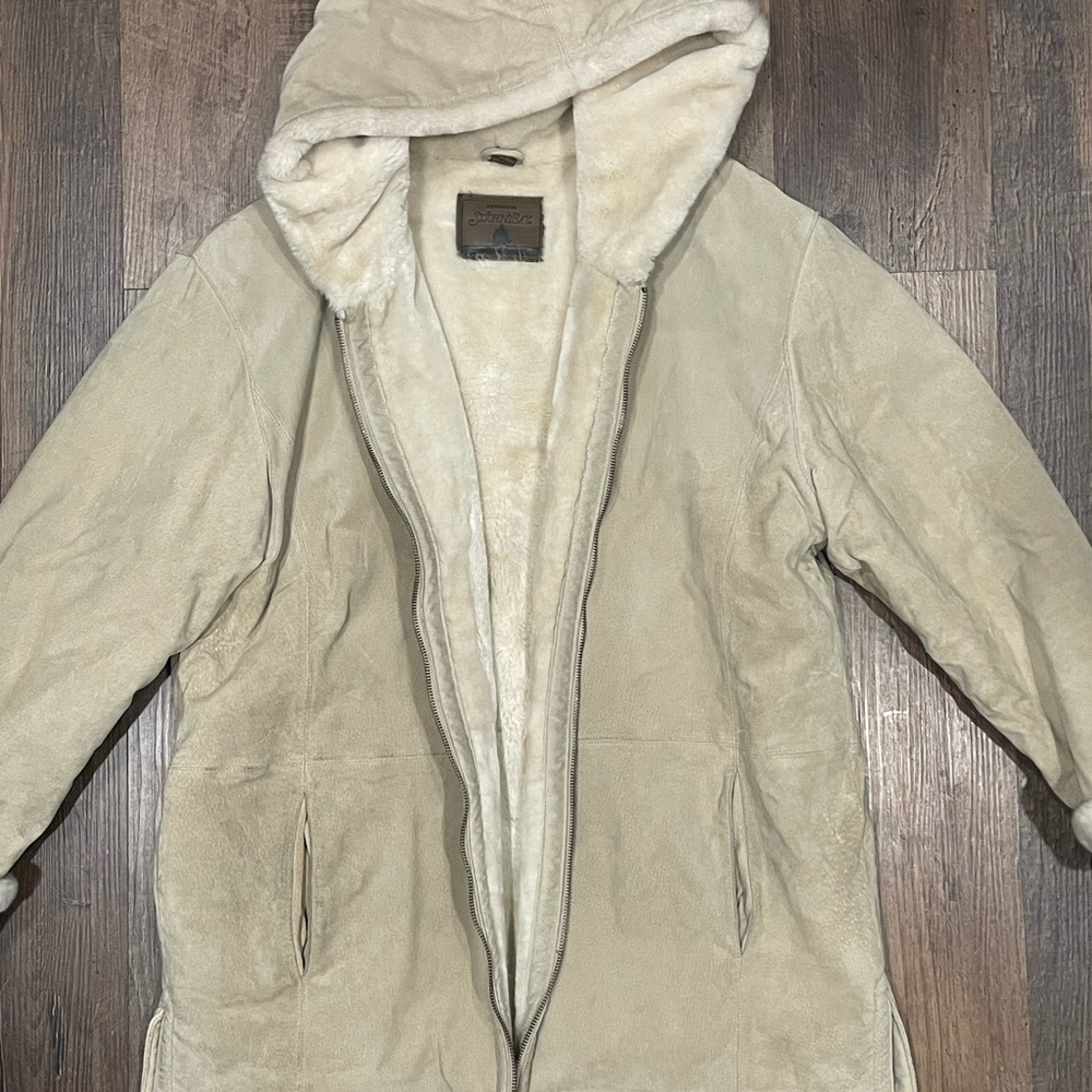 VTG Women’s St Johns Bay suede fur lined coat